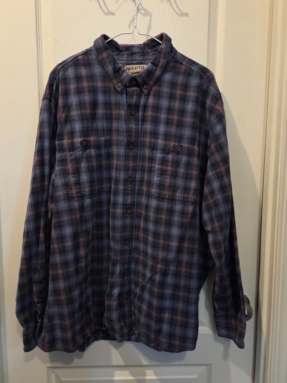 Duluth Trading Co. Blue Plaid Flannel Shirt | Men’s 2XLT